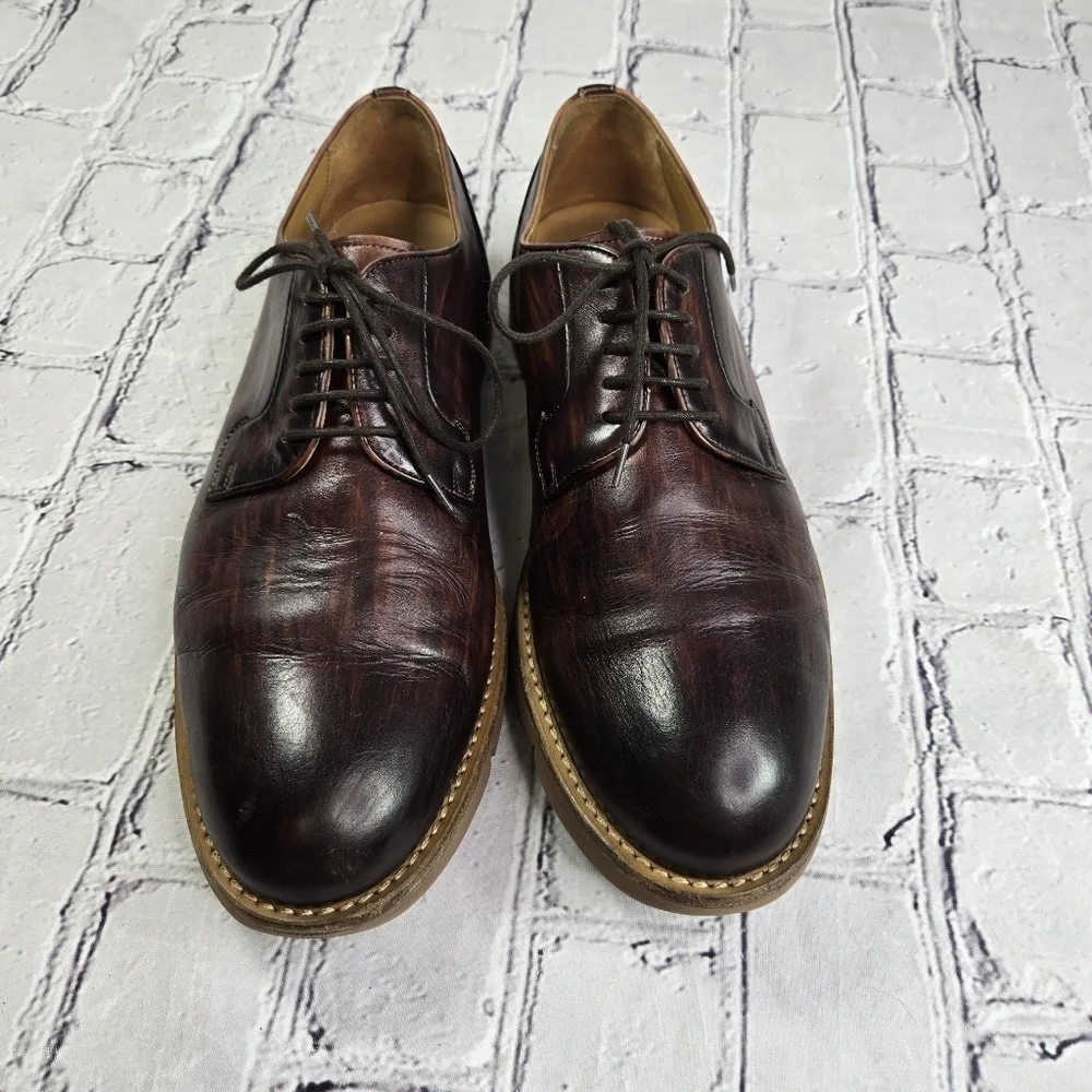 Magnanni brown leather lace up derby oxford shoes spain